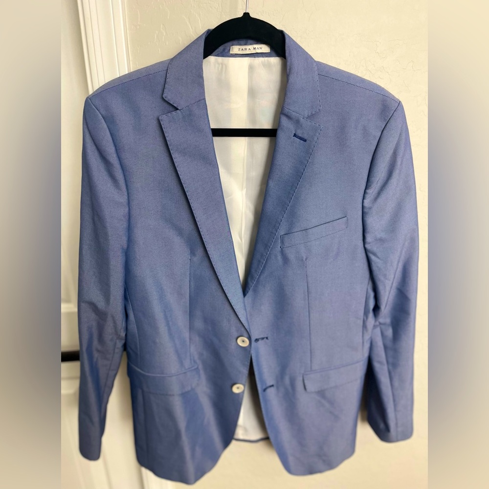 Mens Zara Light Blue Sports Coat Like New